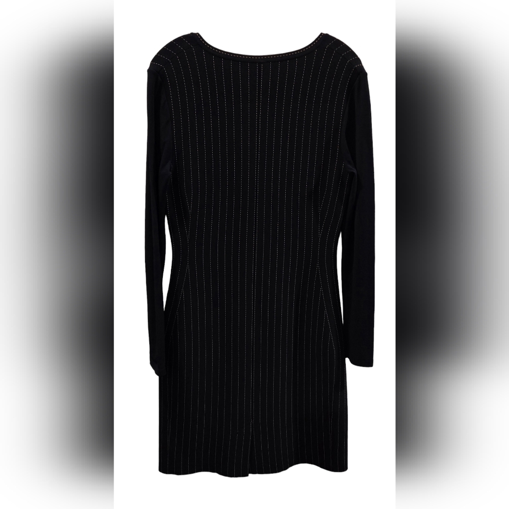 Marc Cain Black and White Striped Midi Dress - Picture 9 of 12